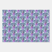 Niedliches 3D-Wrapping-Papier-Flachblatt-Set von 3 Geschenkpapier Set (Vorderseite 3)