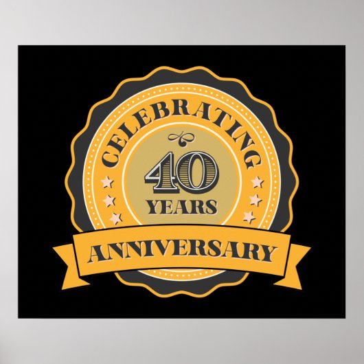 niedliches 40-jähriges Jubiläumsposter Poster (Vorne)