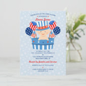 Niedliches 4. Baby-Jungen-Baby-Dusche Julis der Einladung (Stehend Vorderseite)