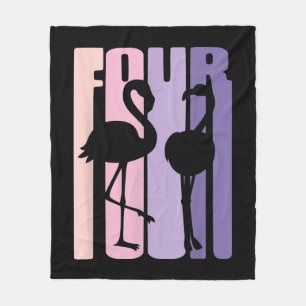Niedliches 4. Geburtstagsgeschenk I Flamingo I 4 J Fleecedecke