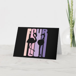 Niedliches 4. Geburtstagsgeschenk I Flamingo I 4 J Karte