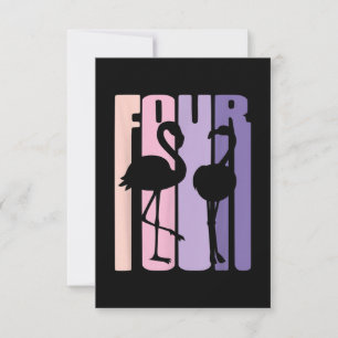 Niedliches 4. Geburtstagsgeschenk I Flamingo I 4 J RSVP Karte