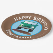 Niedliches 4X4 Cartoon für Geländefahrzeuge person Pappteller (Schrägansicht)