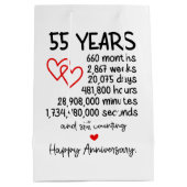 Niedliches 55-jähriges Party Mittlere Geschenktüte (Rückseite)