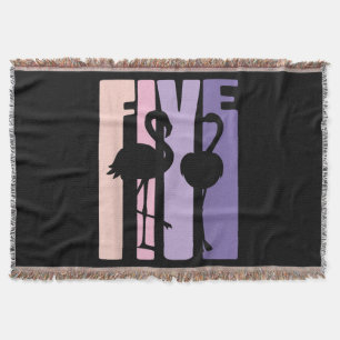 Niedliches 5. Geburtstagsgeschenk I Flamingo I 5 J Decke