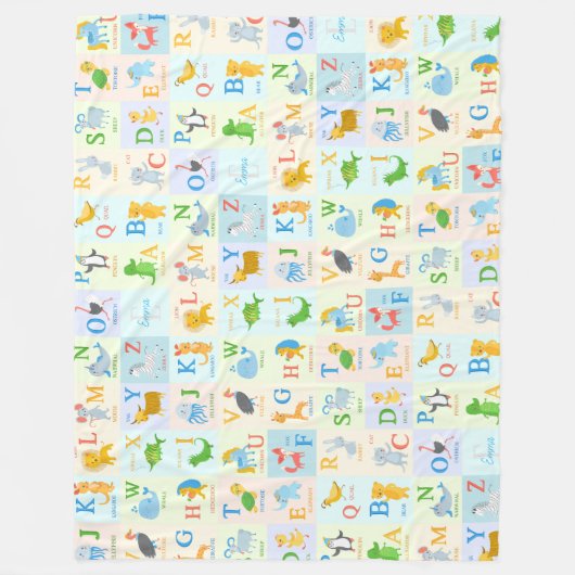 Niedliches ABC-Muster mit Vorname Fleecedecke (Vorderseite)