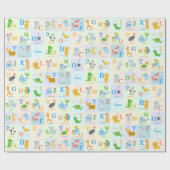 Niedliches ABC-Muster mit Vorname Geschenkpapier (Flach)