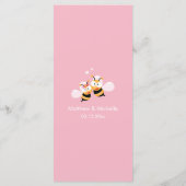 Niedliches Abendessen mit rosa Hochzeit Menükarte (Rückseite)