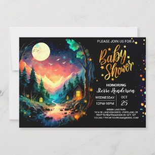 Niedliches Abenteuer erwartet Timberland Baby Show Einladung