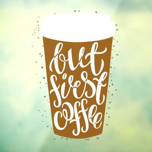 Niedliches aber erstes Reisebüro für Kaffee Fensteraufkleber (Blatt 3)