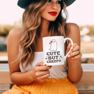 Niedliches, aber gruseliges Retro-Groovy Halloween Kaffeetasse