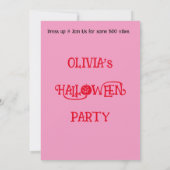 Niedliches, aber spöttisches Halloween-Party Einladung (Rückseite)