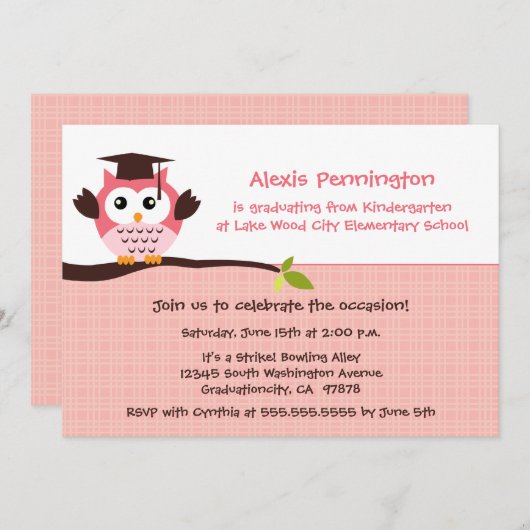 Niedliches Abschluss-Party des grundlegenden Einladung (Vorne/Hinten)