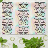 Niedliches Abstrakt rosa Farbmuster Geschirrtuch (Gefaltet)