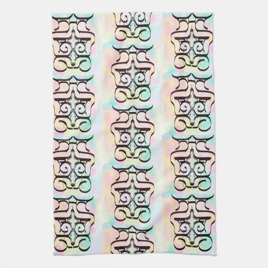 Niedliches Abstrakt rosa Farbmuster Geschirrtuch (Vertikal)