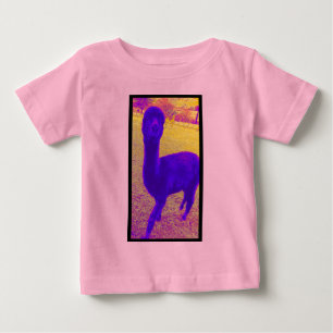 NIEDLICHES, ABSTRAKTES ALPACA-TIERBILD LILA BABY T-SHIRT