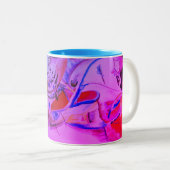 Niedliches Abstraktes Blau Rosa Blau Geometrisch Zweifarbige Tasse (VorderseiteRechts)