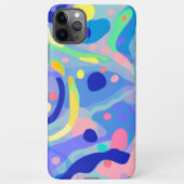 Niedliches Abstraktes blaues Pastell Neon Wiederho iPhone Hülle (Rückseite)