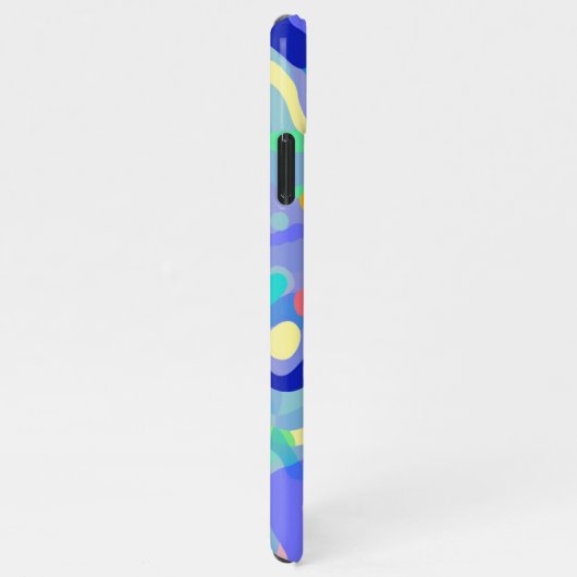 Niedliches Abstraktes blaues Pastell Neon Wiederho iPhone Hülle (Rechte Seite)