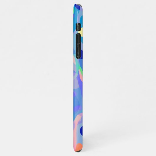 Niedliches Abstraktes blaues Pastell Neon Wiederho iPhone Hülle (Linke Seite)