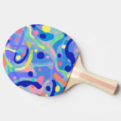 Niedliches Abstraktes blaues Pastell Neon Wiederho Tischtennis Schläger (Seitenansicht)
