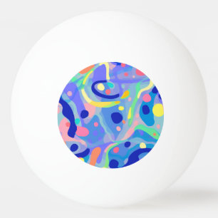Niedliches Abstraktes blaues Pastell Neon Wiederho Tischtennisball