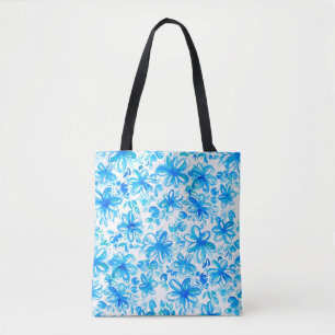 Niedliches abstraktes Blumenchintz in Aquarellfarb Tasche