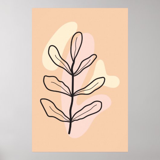 NIEDLICHES ABSTRAKTES BOTANISCHES POSTER (Vorne)