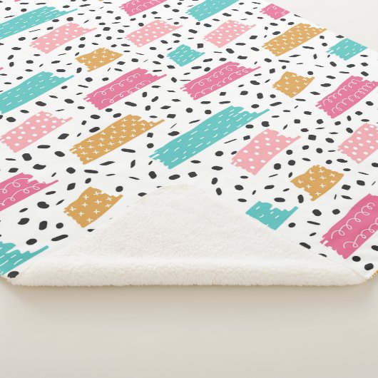 Niedliches Abstraktes Doodmuster Sherpadecke (3/4)