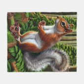Niedliches Abstraktes Eichhörnchen mit Pinecones Fleecedecke (Vorderseite (Horizontal))