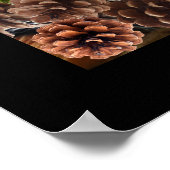 Niedliches Abstraktes Eichhörnchen mit Pinecones Poster (Ecke)