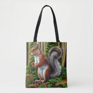 Niedliches Abstraktes Eichhörnchen mit Pinecones Tasche
