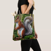 Niedliches Abstraktes Eichhörnchen mit Pinecones Tasche (Von Nahem)