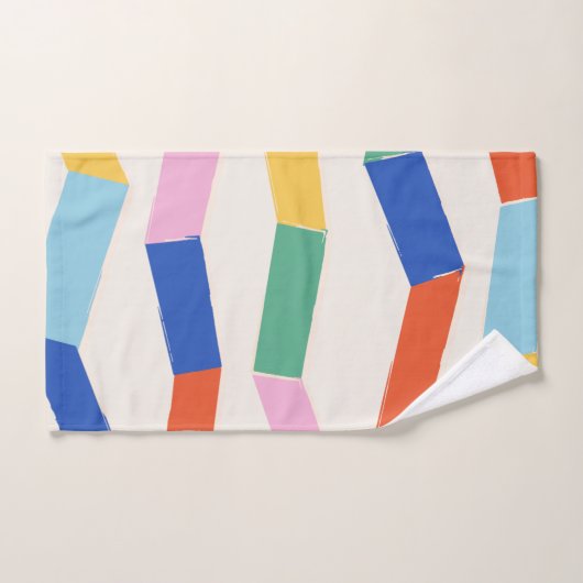 Niedliches Abstraktes geometrisches Zickzack Muste Badhandtuch Set (Handtuch)