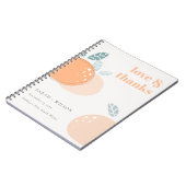 Niedliches Abstraktes grünes Orange Fruity Bold We Notizblock (Linke Seite)