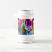Niedliches abstraktes Maldesign Bierglas (Vorderseite Links)