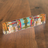 Niedliches, abstraktes Malerkissen Namensplakette (Seite)