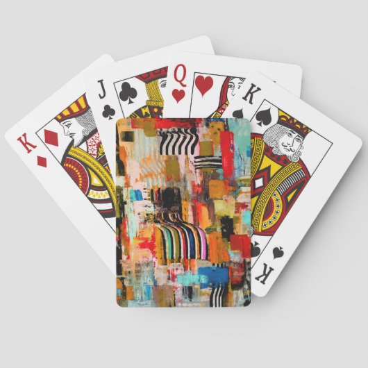 Niedliches, abstraktes Malerkissen Spielkarten (Rückseite)
