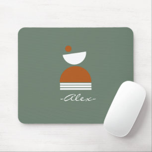 Niedliches, abstraktes Mit Monogramm rauchen braun Mousepad