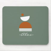 Niedliches, abstraktes Mit Monogramm rauchen braun Mousepad (Vorne)