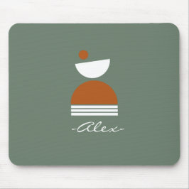 Niedliches, abstraktes Mit Monogramm rauchen braun Mousepad