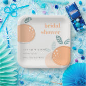 Niedliches Abstraktes Orange Fruchtiges fett Braut Pappteller (Party)