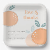 Niedliches Abstraktes Orange Fruity Bold Wedding D Pappteller (Vorderseite)