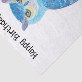Niedliches Abstraktes Owl Happy Birthday Tissue Pa Seidenpapier (Ausschnitt)