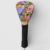 Niedliches abstraktes Paisley-Blume-Papier Golf Headcover (Vorderseite)