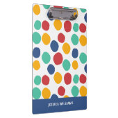 Niedliches, Abstraktes Polka Dot Muster Klemmbrett (Rechts)
