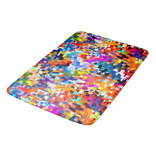 Niedliches abstraktes Quadrat Notebook Badematte (Schrägansicht)