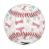 Niedliches Abstraktes Sommermuster Baseball (Rückseite)