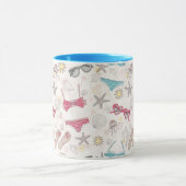 Niedliches Abstraktes Sommermuster Tasse (Zentrum)