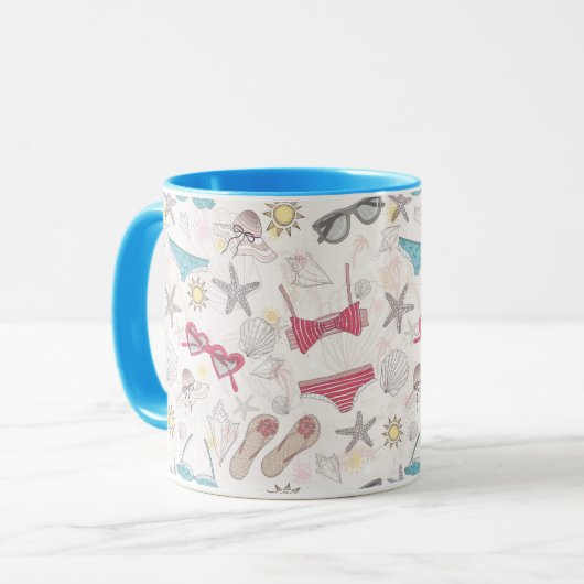 Niedliches Abstraktes Sommermuster Tasse (Vorderseite Links)